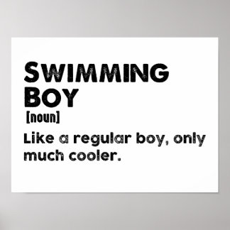 Swimming Boy Funny Definition Swimmer Poster