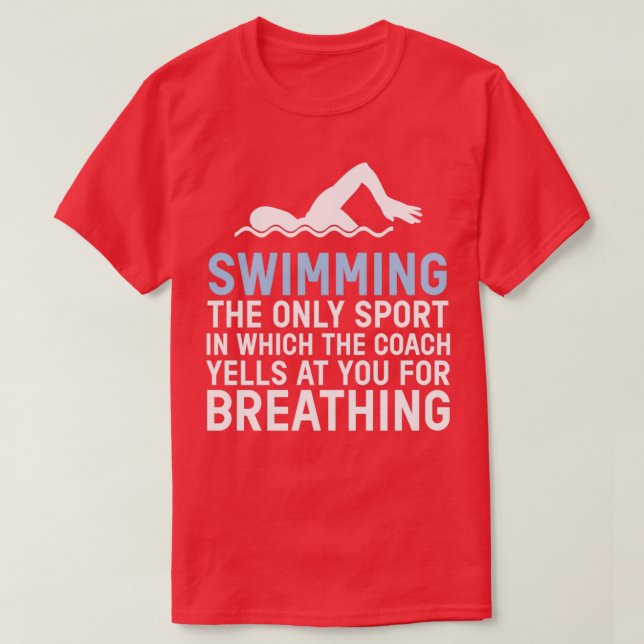 Swimming Breathing Swimmer Bassäng Vatten sport Sp T Shirt (Design framsida)