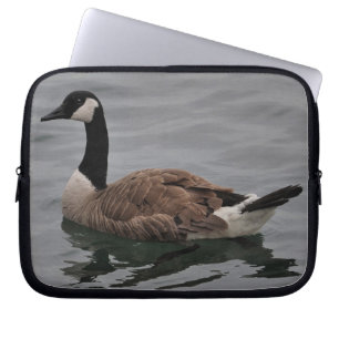 Swimming Canada Goose Wildlife Art Scene Laptop Fodral