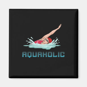 Swimming Cap Goggles Simma Kärlek Funny Swimmer Gi Magnet