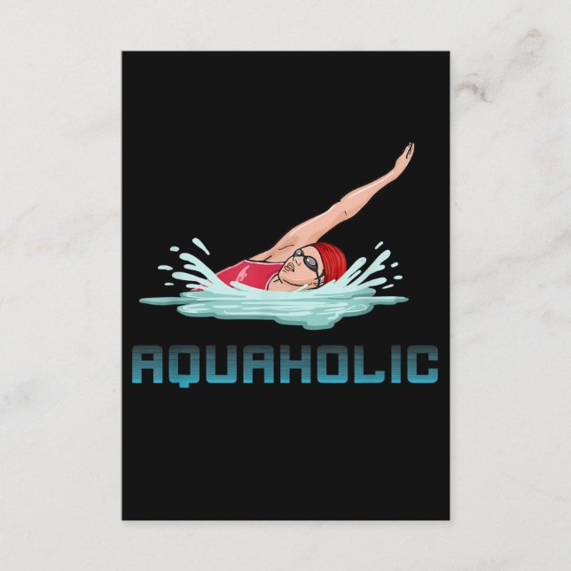 Swimming Cap Goggles Simma Kärlek Funny Swimmer Gi Tilläggskort (Framsida)