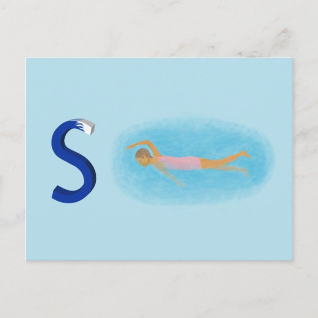 Swimming Card Vykort (Framsida)
