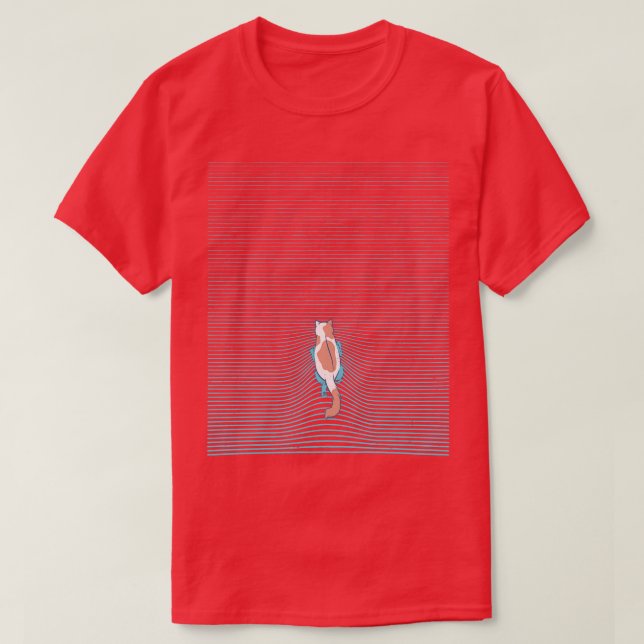 Swimming Cat Summer Blue Linjer av Tobe Fonseca T Shirt (Design framsida)