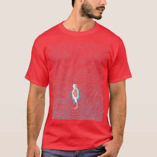 Swimming Cat Summer Blue Linjer av Tobe Fonseca T Shirt