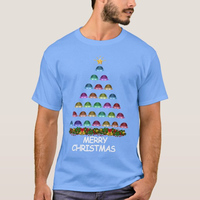 Swimming Christmasree God jul-vänner T Shirt (Framsida)