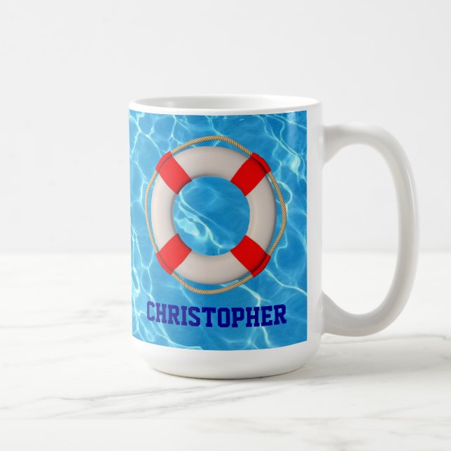 Swimming Coach Bassäng LIfesaver Kaffemugg (Höger)