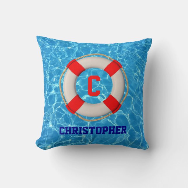 Swimming Coach Bassäng LIfesaver Kudde (Framsida)