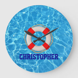 Swimming Coach Bassäng LIfesaver Stor Klocka