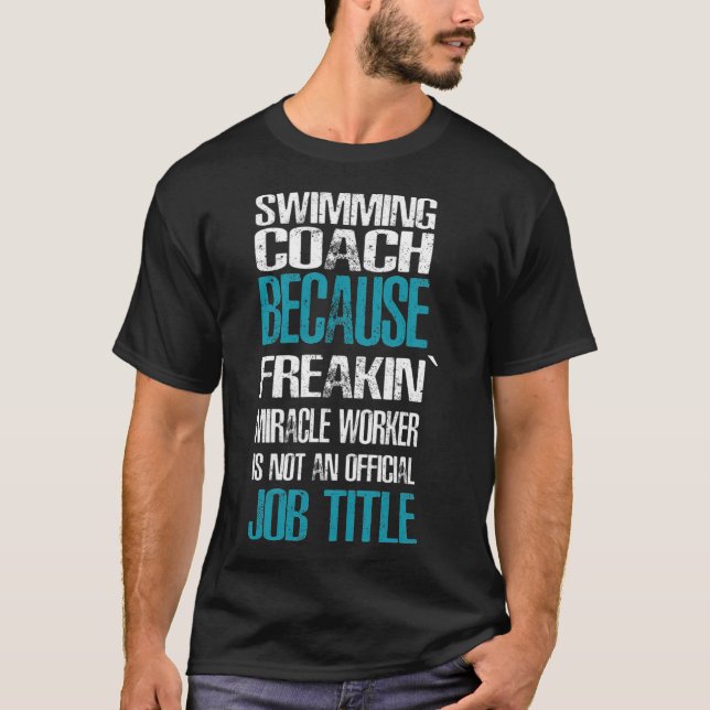 Swimming Coach idiot champion T Shirt (Framsida)