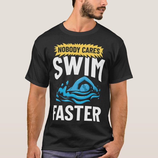 Swimming Coach Simma Bassäng Swimmer Lesson motiva T Shirt (Framsida)