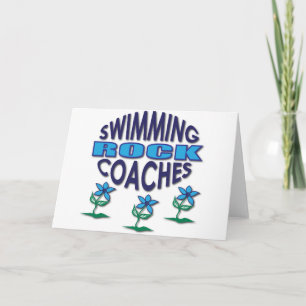 Swimming Coacher Sten-gåvor Helgkort