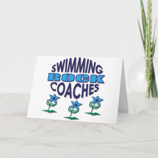 Swimming Coacher Sten-gåvor Helgkort (Framsida)