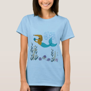 Swimming Dachshund Sjöjungfru T-Shirt