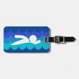 Swimming Design Luggage Tag Bagagebricka