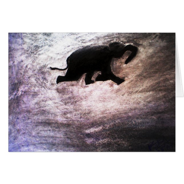 Swimming Elephant Hälsningskort (Framsidan Horizontal)