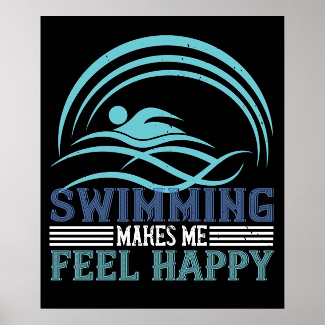 Swimming får mig att känna lycklig poster (Framsidan)