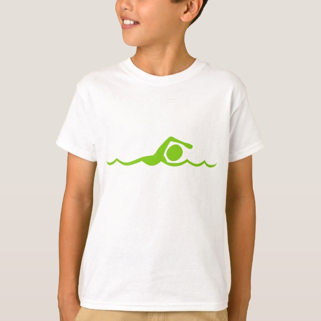 Swimming Figur - Martian Grönt T Shirt (Framsida)