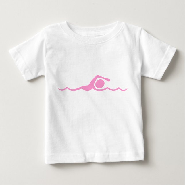 Swimming Figur - Rosa T Shirt (Framsida)