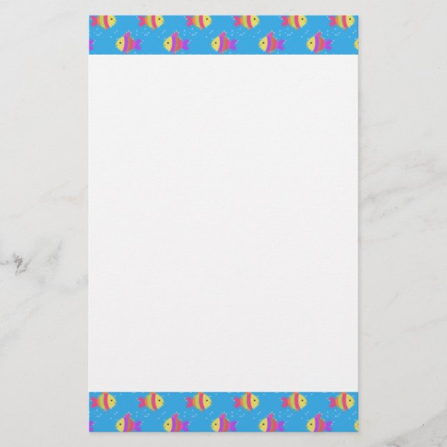 Swimming Fish Tecknad Mönster Brevpapper (Framsida)
