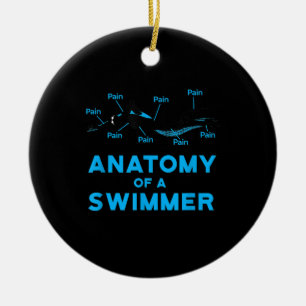 Swimming Fläkt ger anatomi till en simmare Julgransprydnad Keramik