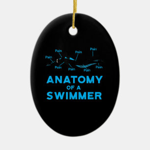 Swimming Fläkt ger anatomi till en simmare Julgransprydnad Keramik