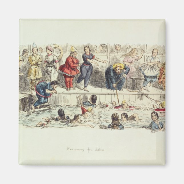 Swimming for Dam, 1844 (litho) Magnet (Framsidan)