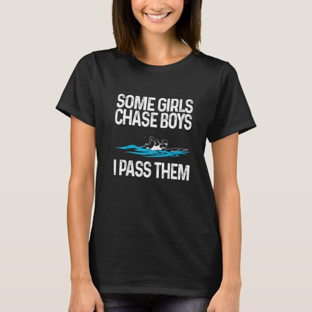 Swimming  For Girls Women  Swim Athletes Swimmer T Shirt (Framsida)