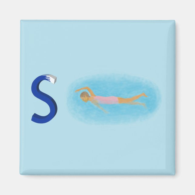 Swimming Fridge Magnet (Framsidan)