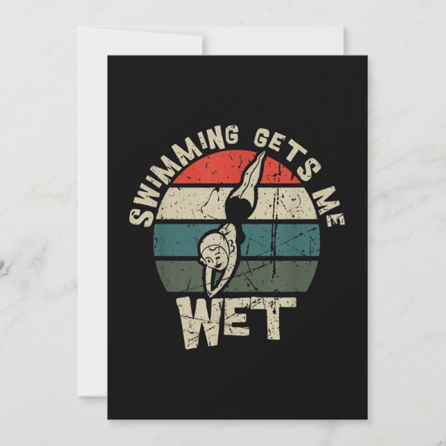 Swimming ger mig Blöt Simma Gag för simmare Julkort (Framsida)