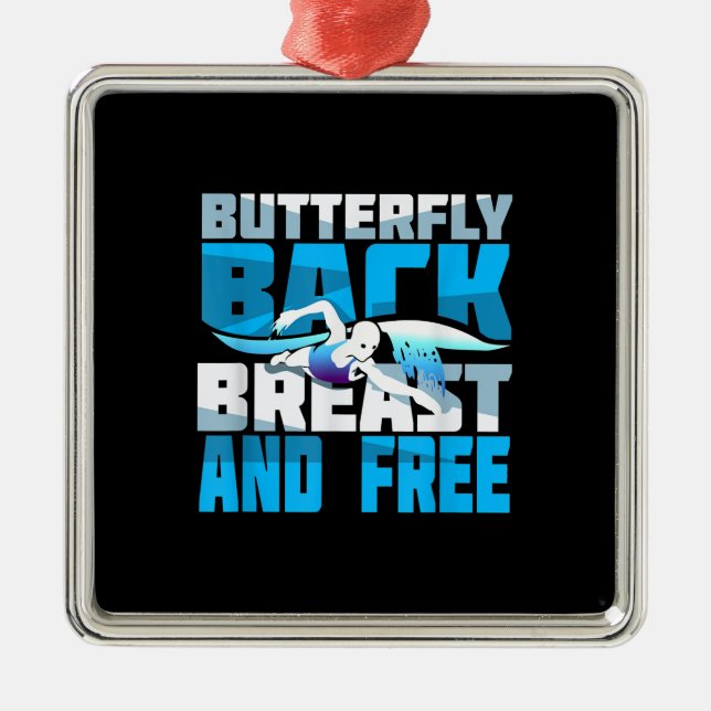 Swimming Gift for Swimmer Julgransprydnad Metall (Framsidan)