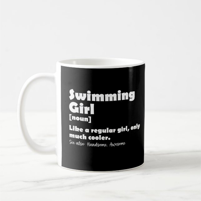 Swimming Girl Definition Funny Swimmer Girls Kaffemugg (Vänster)
