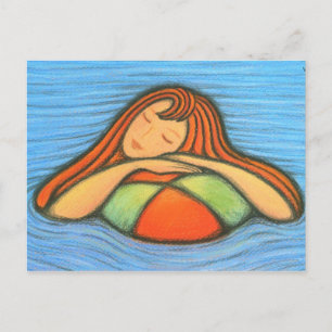Swimming Girl Vykort