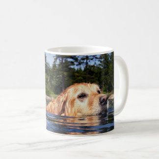 Swimming Golden Retriever Kaffemugg