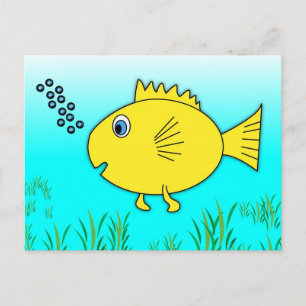 Swimming Goldfish Blowing Bubbles Vykort