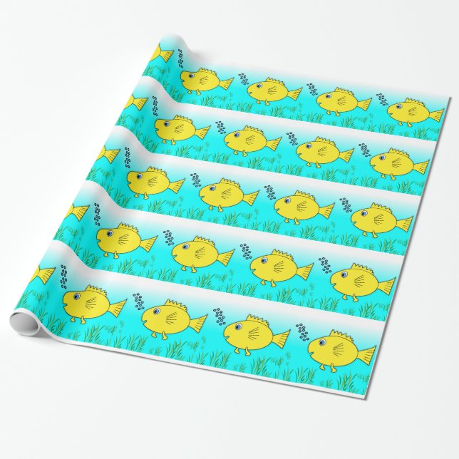 Swimming Goldfish Presentpapper (Utrullad)