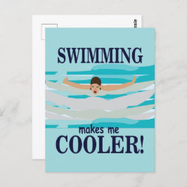 Swimming gör att jag får kolkylersimmer Swimming Vykort
