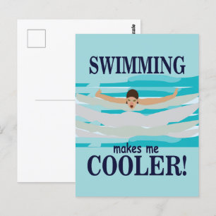 Swimming gör att jag får kolkylersimmer Swimming Vykort