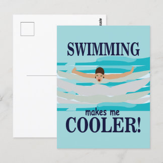 Swimming gör att jag får kolkylersimmer Swimming Vykort