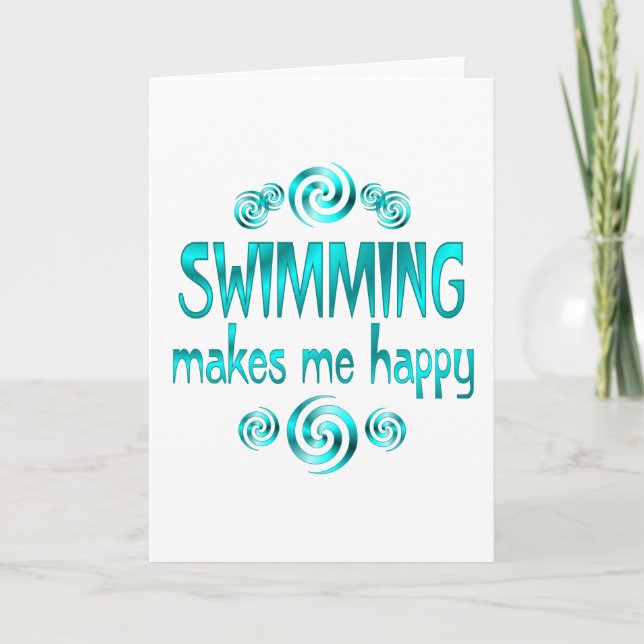 Swimming gör mig Lycklig Kort (Framsida)