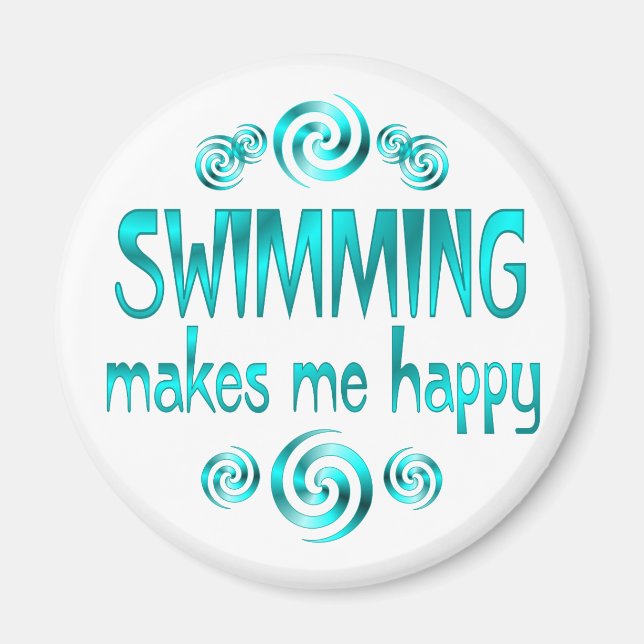 Swimming gör mig Lycklig Magnet (Framsidan)
