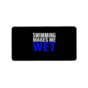 Swimming gör mig till Blötens Långärmad T-Shirt Adressetikett