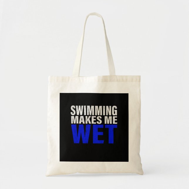 Swimming gör mig till Blötens Långärmad T-Shirt Tygkasse (Framsidan)