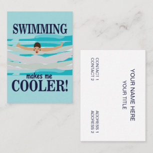 Swimming gör mig till en kolersimmare Swimming Coa Visitkort
