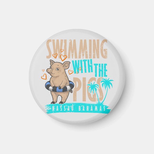 Swimming Gris Nassau Bahamas Magnet Vacation Cruis (Framsidan)