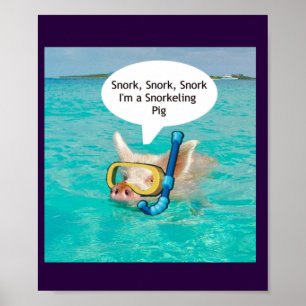 Swimming Gris snurrar i dammen Poster