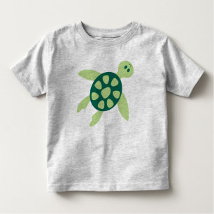Swimming Grönt Turtle Art T Shirt
