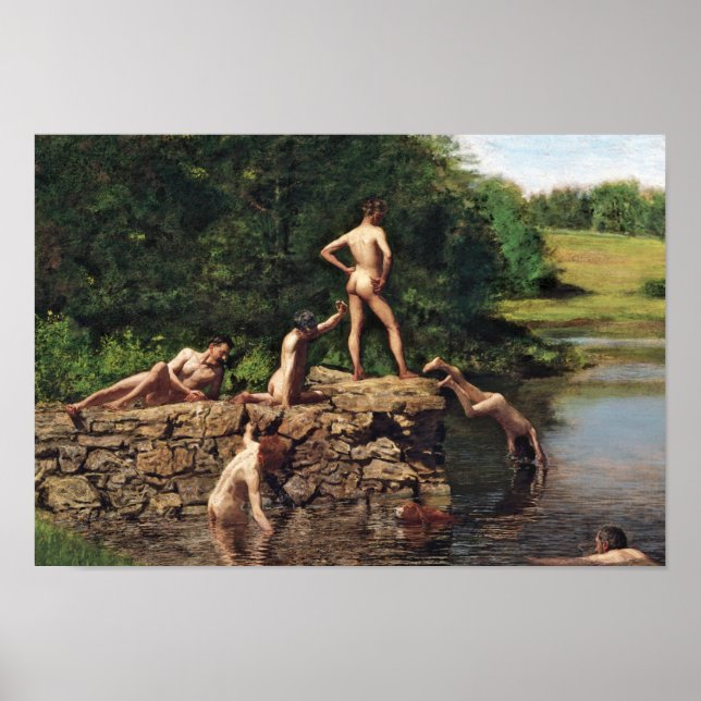 Swimming Hål av Thomas Eakins Poster (Framsidan)