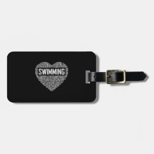 Swimming Heart Coach Swimmer Gift Simma Älskare Gi Bagagebricka