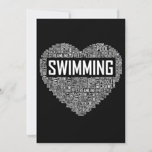 Swimming Heart Coach Swimmer Gift Simma Älskare Gi Julkort