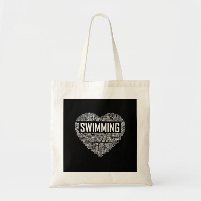 Swimming Heart Coach Swimmer Gift Simma Älskare Gi Tygkasse (Framsidan)